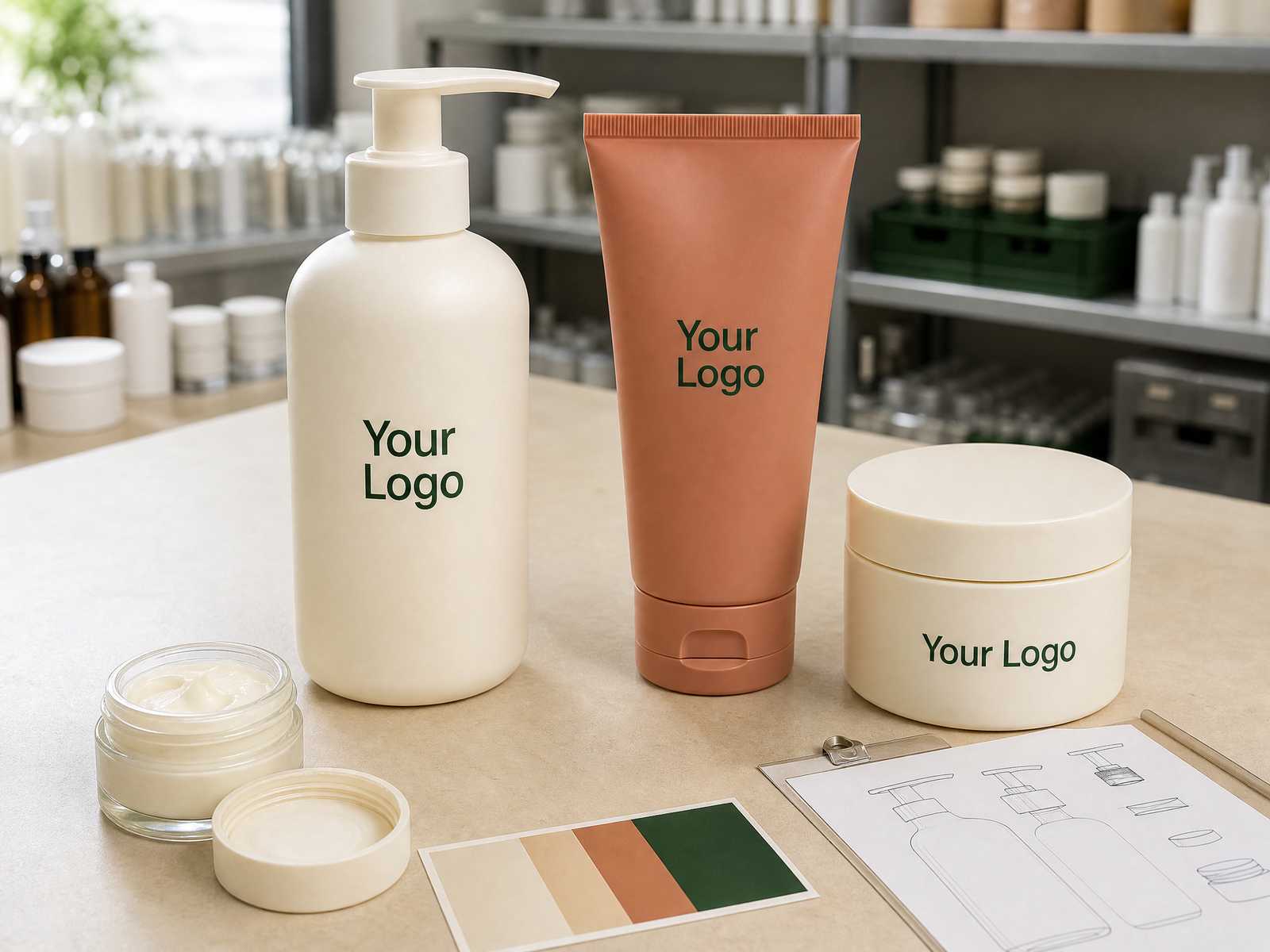 Body Care Your Logo packaging concept